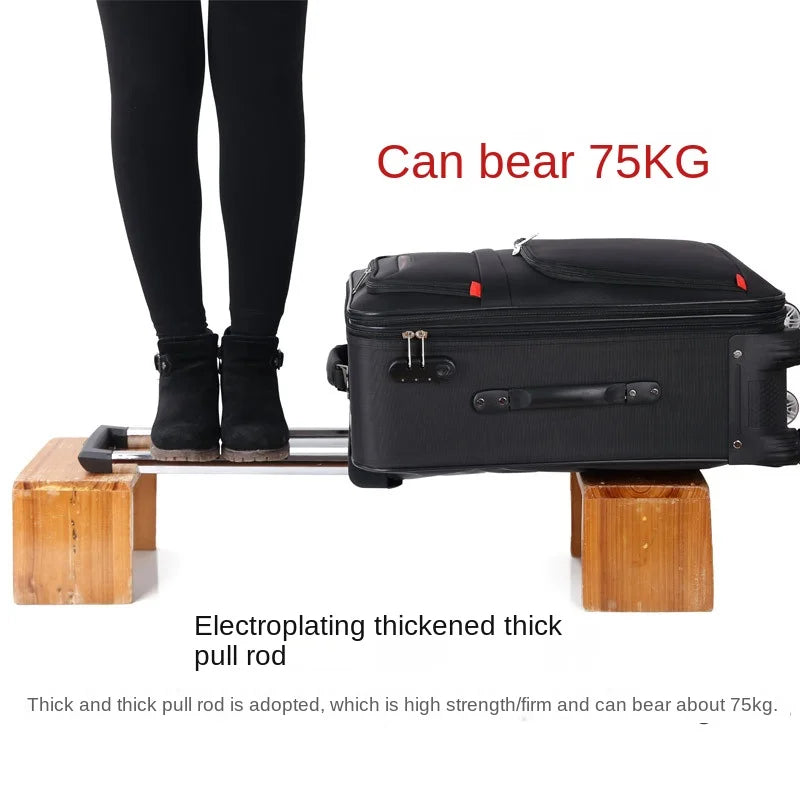 Oxford Suitcase Unisex Student Travel Bag Set Password Trolley Case Rolling Luggage Spinner Wheels 20 "24" 26" 30 inch Cloth Box