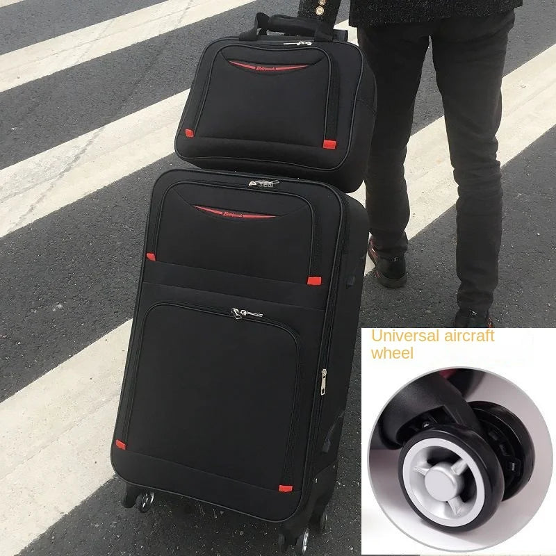 Oxford Suitcase Unisex Student Travel Bag Set Password Trolley Case Rolling Luggage Spinner Wheels 20 "24" 26" 30 inch Cloth Box