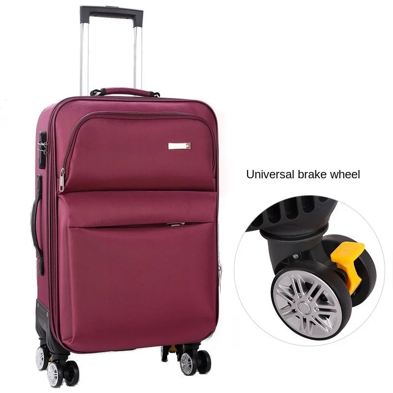 Oxford Suitcase Unisex Student Travel Bag Set Password Trolley Case Rolling Luggage Spinner Wheels 20 "24" 26" 30 inch Cloth Box