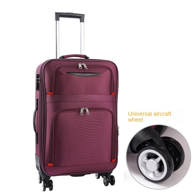 Oxford Suitcase Unisex Student Travel Bag Set Password Trolley Case Rolling Luggage Spinner Wheels 20 "24" 26" 30 inch Cloth Box