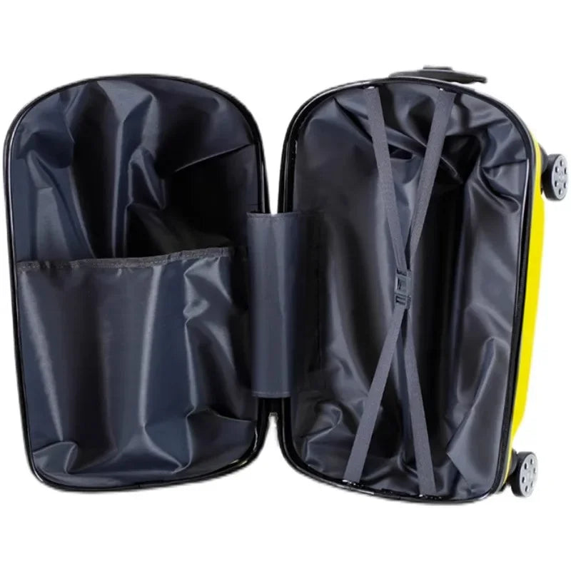 Cartoon Car Suitcase Can Sit to Ride Rolling Luggage Bag Children's Suitcases on Wheels Carry-on Travel Bags Cabin Trolley Case