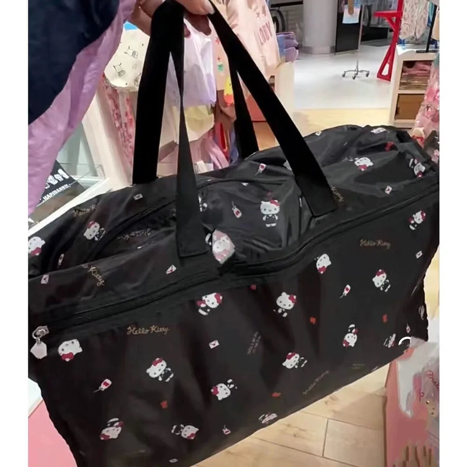 Black Hello Kitty Travel Storage Bag Portable Kawaii Cute Fashion Cute Storage Bag Shopping Bag Gift