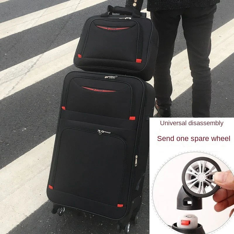 Oxford Suitcase Unisex Student Travel Bag Set Password Trolley Case Rolling Luggage Spinner Wheels 20 "24" 26" 30 inch Cloth Box
