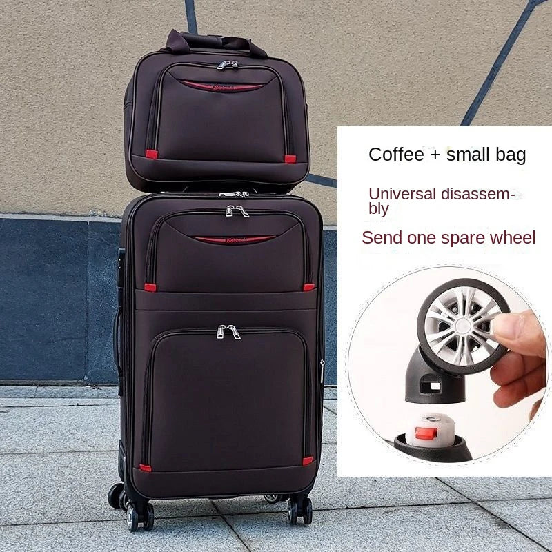 Oxford Suitcase Unisex Student Travel Bag Set Password Trolley Case Rolling Luggage Spinner Wheels 20 "24" 26" 30 inch Cloth Box