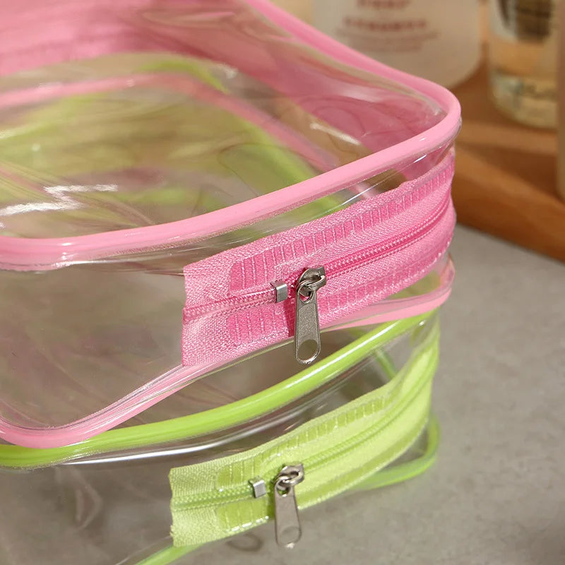 10/100 Travel  Transparent Waterproof Storage Bag, Large Capacity Zipper Bag, Hand Luggage Bag.